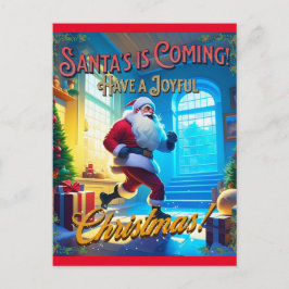 Der Weihnachtsmann kommt aus dem Schornstein! Postkarte