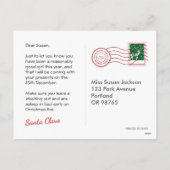 Der Weihnachtsmann kommt aus der Postkarte (Rückseite)