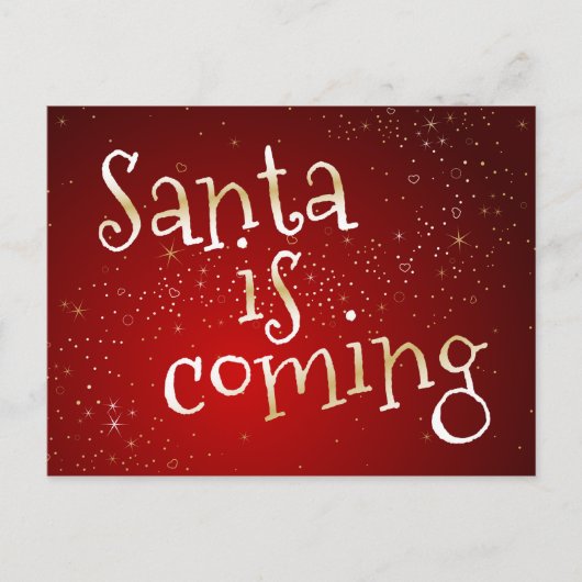 Der Weihnachtsmann kommt aus der Postkarte (Vorderseite)