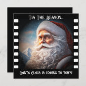 Der Weihnachtsmann kommt bald in die Stadt! Grußka Einladung (Vorne/Hinten)