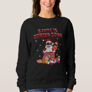 Der Weihnachtsmann kommt den Schornstein herunter Sweatshirt