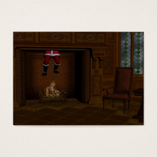 Der Weihnachtsmann kommt den Schornstein hinunter