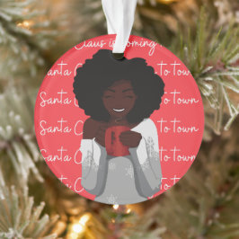 Der Weihnachtsmann kommt in die Stadt des weißen E Ornament