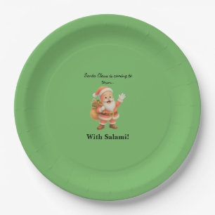 Der Weihnachtsmann kommt in die Stadt.. Mit Salami Pappteller