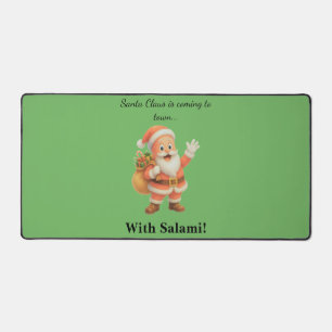 Der Weihnachtsmann kommt in die Stadt.. Mit Salami Schreibtischunterlage