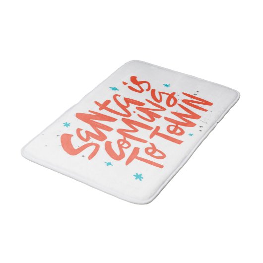 Der Weihnachtsmann kommt in die Stadtplanung Badematte (Schrägansicht)