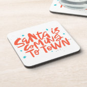 Der Weihnachtsmann kommt in die Stadtplanung Getränkeuntersetzer (Linke Seite)