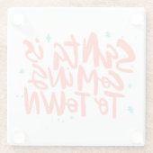 Der Weihnachtsmann kommt in die Stadtplanung Glasuntersetzer (Rückseite)