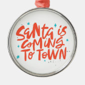 Der Weihnachtsmann kommt in die Stadtplanung Ornament Aus Metall (Vorne)