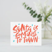 Der Weihnachtsmann kommt in die Stadtplanung Postkarte (Stehend Vorderseite)