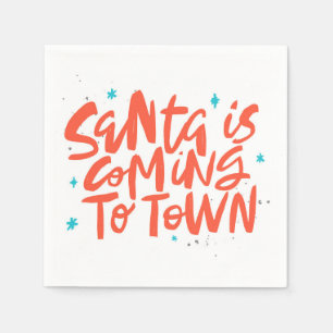 Der Weihnachtsmann kommt in die Stadtplanung Serviette