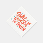 Der Weihnachtsmann kommt in die Stadtplanung Serviette (Ecke)