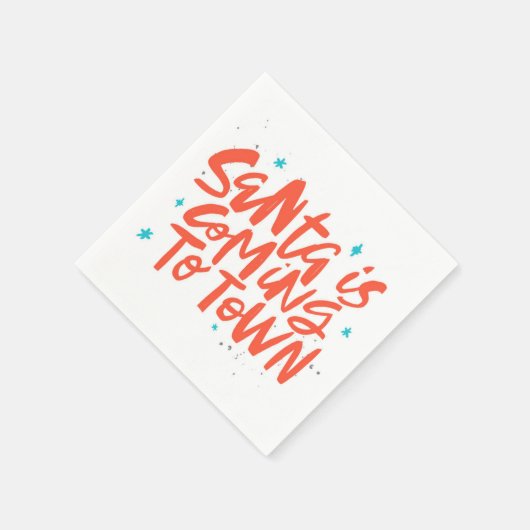 Der Weihnachtsmann kommt in die Stadtplanung Serviette (Ecke)