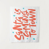 Der Weihnachtsmann kommt in die Stadtplanung Wandteppich (Vorderseite)