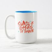 Der Weihnachtsmann kommt in die Stadtplanung Zweifarbige Tasse (Links)
