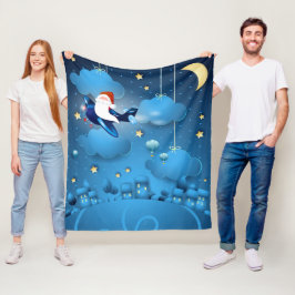 Der Weihnachtsmann kommt in die Tasche Fleecedecke