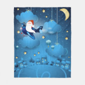 Der Weihnachtsmann kommt in die Tasche Fleecedecke (Vorderseite)