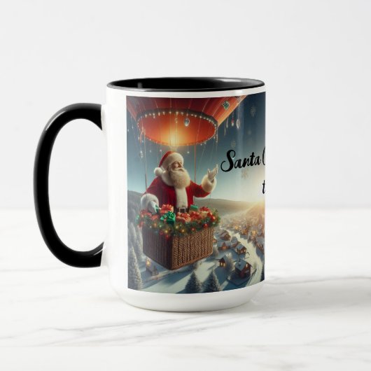 Der Weihnachtsmann kommt in die Weihnachtskaffee-T Tasse (Links)