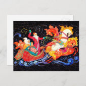 Der Weihnachtsmann kommt in drei Pferdeschenwagen, Postkarte (Vorne/Hinten)