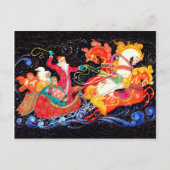 Der Weihnachtsmann kommt in drei Pferdeschenwagen, Postkarte (Vorderseite)