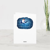 Der Weihnachtsmann kommt mit geklappter Grußkarte Karte (Rückseite)