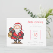 Der Weihnachtsmann kommt mit Geschenken zum Niedli Einladung (Stehend Vorderseite)