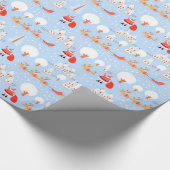 Der Weihnachtsmann kommt mit Rentier Geschenkpapier (Ecke)