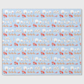 Der Weihnachtsmann kommt mit Rentier Geschenkpapier (Flach)