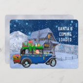 Der Weihnachtsmann kommt voller Humor Einladung (Vorne/Hinten)