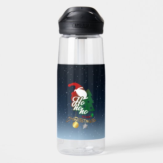 Der Weihnachtsmann kommt | Wasserflasche Trinkflasche (Rückseite)
