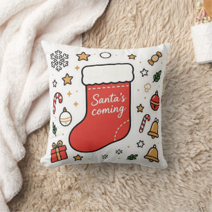 Der Weihnachtsmann kommt Weihnachtsstrumpf Kissen
