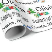 Der Weihnachtsmann kommt zu deinem Umschlagpapier Geschenkpapier (Rolleneckpunkt)