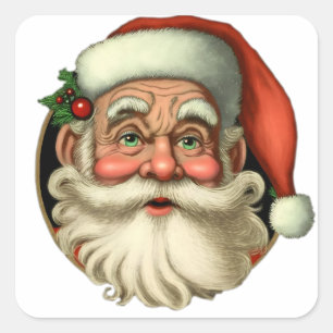 Der Weihnachtsmann kommt zum Lächeln Quadratischer Aufkleber
