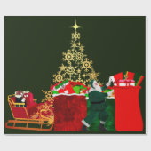 Der Weihnachtsmann kommt zum Umschlagpapier Geschenkpapier (Flach)