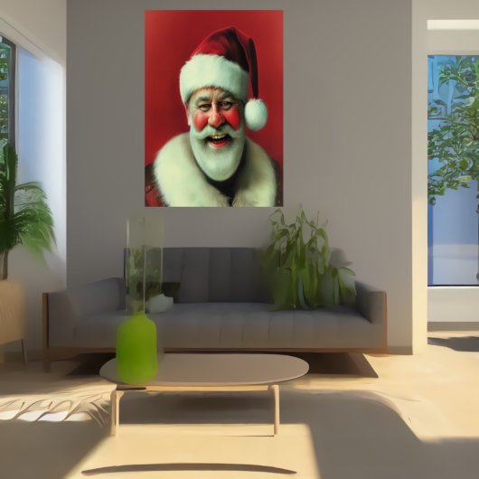 Der Weihnachtsmann lächelnd | AI Art Poster