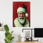 Der Weihnachtsmann lächelnd | AI Art Poster (Heimbüro)