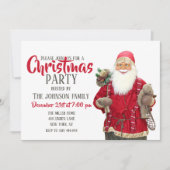 Der Weihnachtsmann lächelt Einladung (Vorderseite)