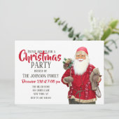 Der Weihnachtsmann lächelt Einladung (Stehend Vorderseite)