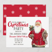 Der Weihnachtsmann lächelt Einladung (Vorne/Hinten)