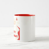 Der Weihnachtsmann lächelt frohe Weihnachts-Kaffee Zweifarbige Tasse (Mittel)