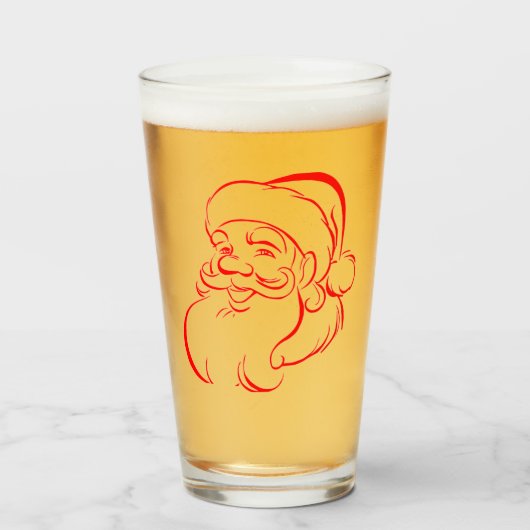 Der Weihnachtsmann lächelt frohe Weihnachtsfeierta Glas (Vorne (Gefüllt))