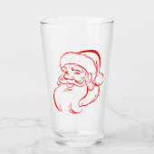 Der Weihnachtsmann lächelt frohe Weihnachtsfeierta Glas (Vorderseite)