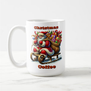 Der Weihnachtsmann liefert Geschenke für einen Sno Kaffeetasse