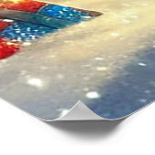 Der Weihnachtsmann liefert Geschenke in einem schn Poster (Ecke)