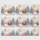 Der Weihnachtsmann liefert Geschenke in einem vers Geschenkpapier (Flach)