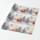 Der Weihnachtsmann liefert Geschenke in einem vers Geschenkpapier (Ungerollt)