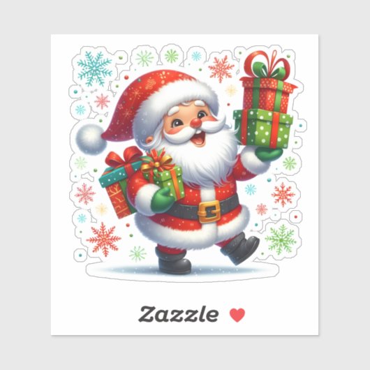 Der Weihnachtsmann liefert in diesem Winter bunte  Aufkleber (Blatt)