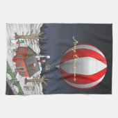 Der Weihnachtsmann liefert Weihnachtsgeschenke Geschirrtuch (Horizontal)