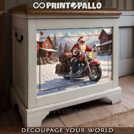 Der Weihnachtsmann macht Urlaub mit dem Rad im Sch Seidenpapier