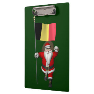 Der Weihnachtsmann mit Abschluss Belgiens Klemmbrett